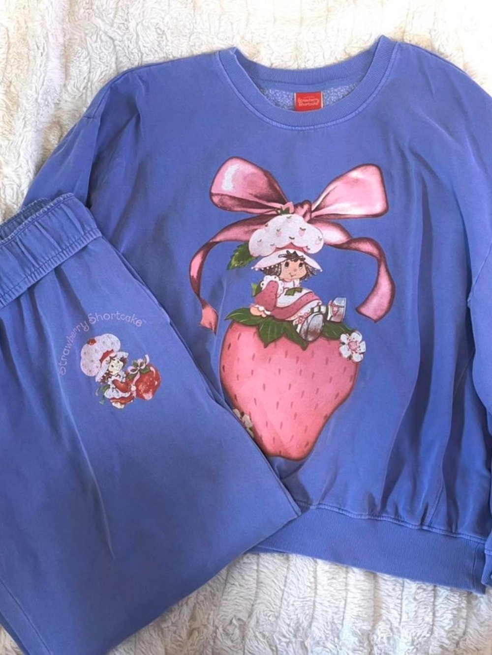 NWOT Strawberry Shortcake Matching Lounge Set Sweatshirt Joggers Two Piece Set
